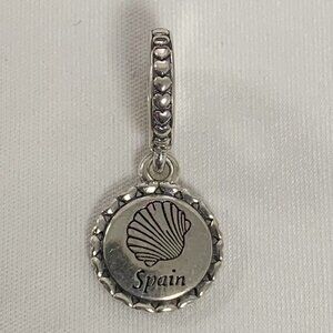 Pandora Spain Seashell Exclusive Dangle Charm Pendant, S925 Silver Jewelry